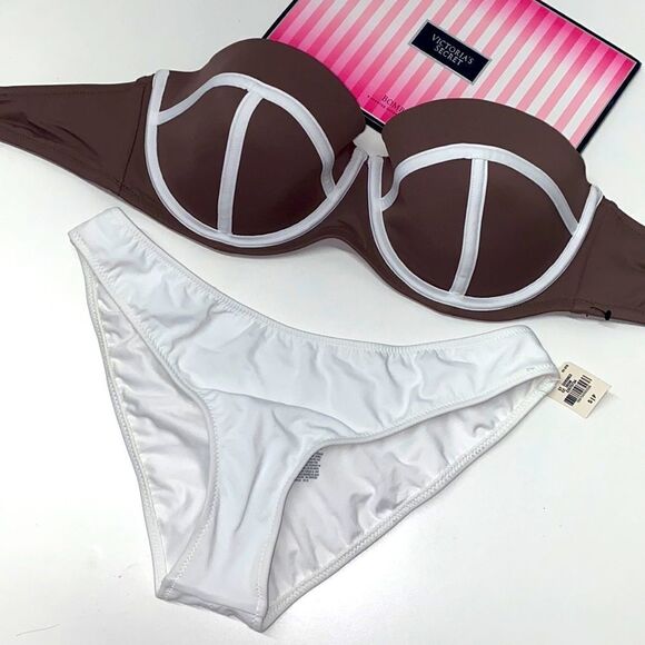 🔥VICTORIA SECRET SWIMSUIT 2 pc 36D push-up //Small New #8 - Picture 1 of 9